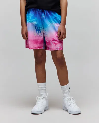 Psycho Bunny Kids Caspian Swim Trunk 6" In Multi