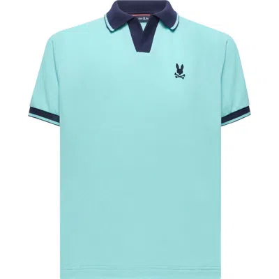 Psycho Bunny Kids' Christiano Johnny Collar Polo In Green
