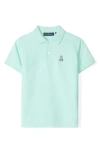 Psycho Bunny Kids' Classic Cotton Piqué Knit Polo In Luminary Green