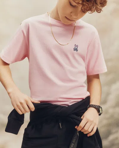 Psycho Bunny Kids Classic Crew Neck Tee In Pink