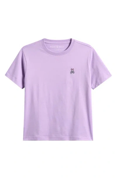 Psycho Bunny Kids' Classic Logo Embroidered Crewneck T-shirt In Purple