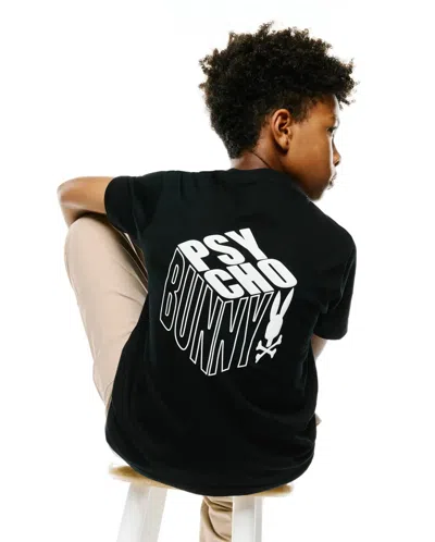 Psycho Bunny Kids Conan Pima Graphic Tee In Black
