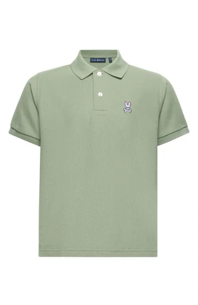 Psycho Bunny Kids' Cotton Piqué Polo In Green