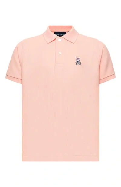 Psycho Bunny Kids' Cotton Piqué Polo In Pink