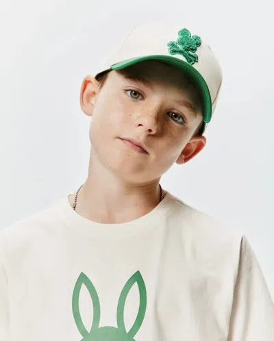 Psycho Bunny Kids Craig Baseball Cap In Neutral