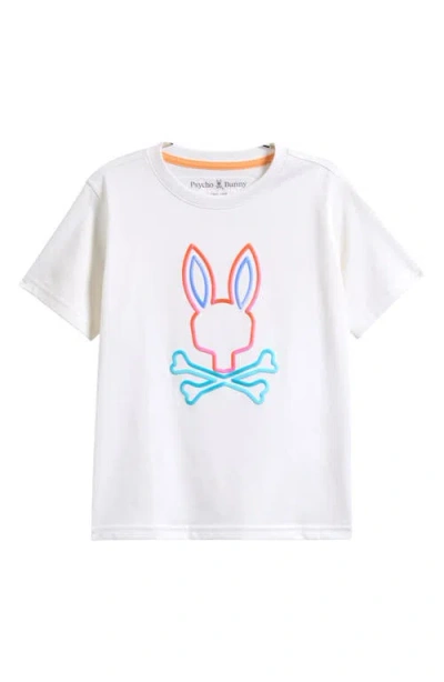 Psycho Bunny Kids' Dayton Pima Cotton Graphic T-shirt In White