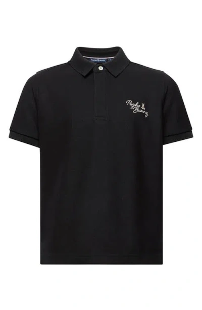 Psycho Bunny Kids' Desert Pima Cotton Piqué Polo In Black