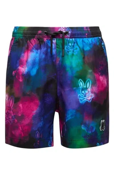 Psycho Bunny Kids' Dokos Swim Trunks In Multi