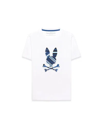 Psycho Bunny Kids Drew Graphic Tee In 100 White