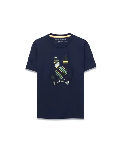 Psycho Bunny Kids Drew Graphic Tee In 423 Baritone Blue