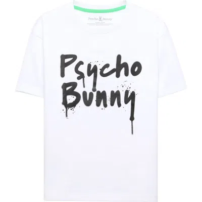 Psycho Bunny Kids' Duncan Wordmark Graphic T-shirt In White
