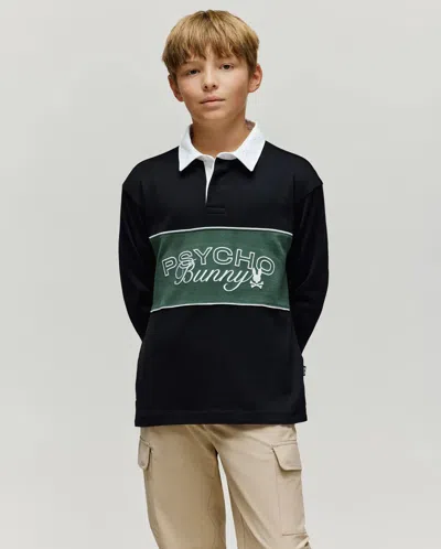 Psycho Bunny Kids Enzo Rugby Tee In Animal Print
