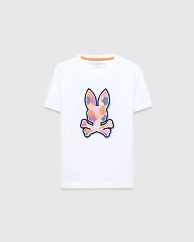Psycho Bunny Kids Ethan Graphic Tee In White
