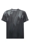 Psycho Bunny Kids' Fletcher Geo Print Performance T-shirt In Gray