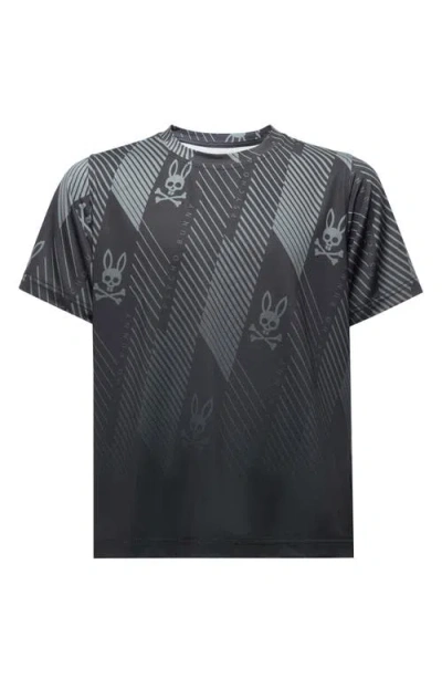 Psycho Bunny Kids' Fletcher Geo Print Performance T-shirt In Gray