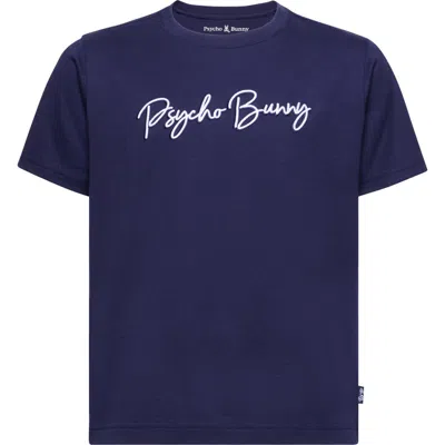 Psycho Bunny Kids' Genesee Embroidered T-shirt In Evening Blue