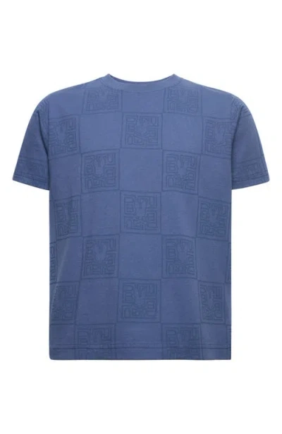 Psycho Bunny Kids' Gio Allover Logo Print Pima Cotton T-shirt In Blue