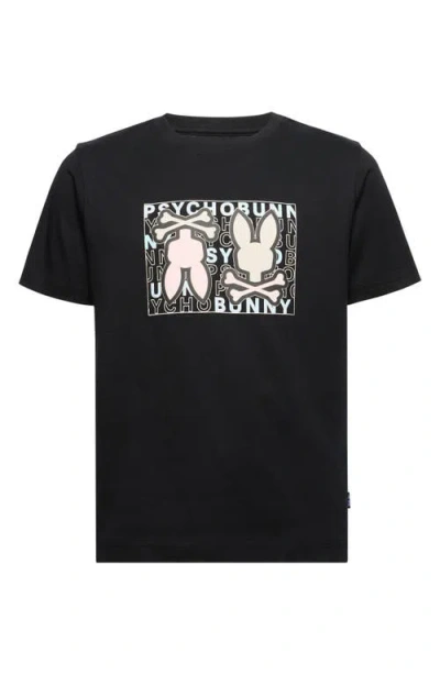 Psycho Bunny Kids' Gold Coast Graphic T-shirt In Black
