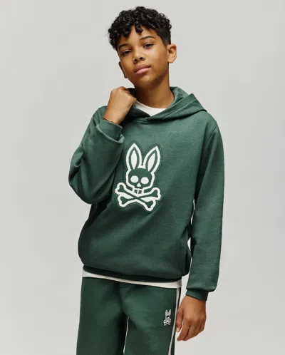 Psycho Bunny Kids Harley Hoodie In Green