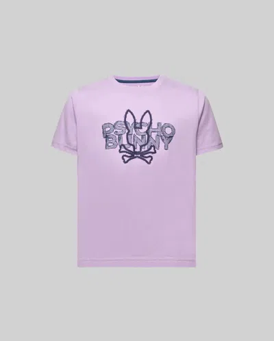 Psycho Bunny Kids Herman Graphic Tee In Purple