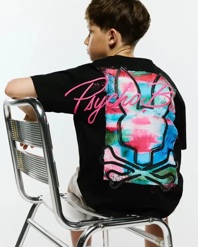 Psycho Bunny Kids Isaac Oversized Tee In Black