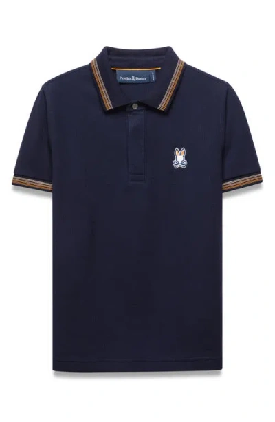 Psycho Bunny Kids' Jaydon Pique Polo In Blue