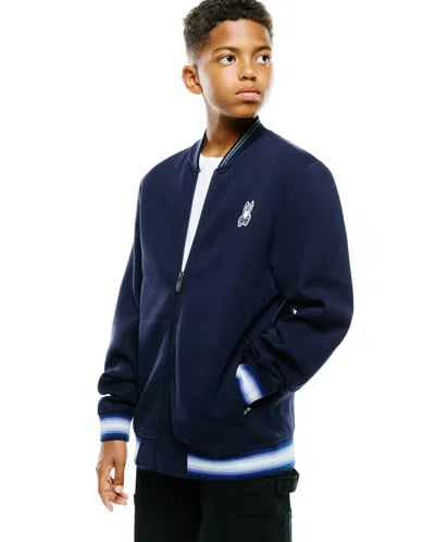 Psycho Bunny Kids Jaydon Track Jacket In Blue