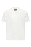 Psycho Bunny Kids' Jayme Rib Knit Camp Shirt In White