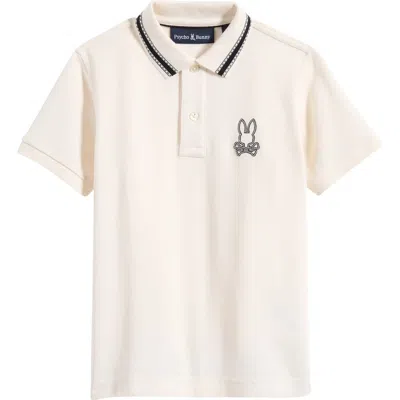 Psycho Bunny Kids' Joe Bunny Patch Cotton Piqué Polo In Neutral