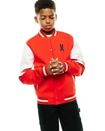 Psycho Bunny Kids Joey Varsity Bomber In Red