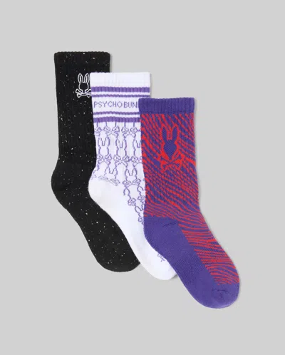 Psycho Bunny Kids Kendrick 3 Pack Sport Sock In Multi