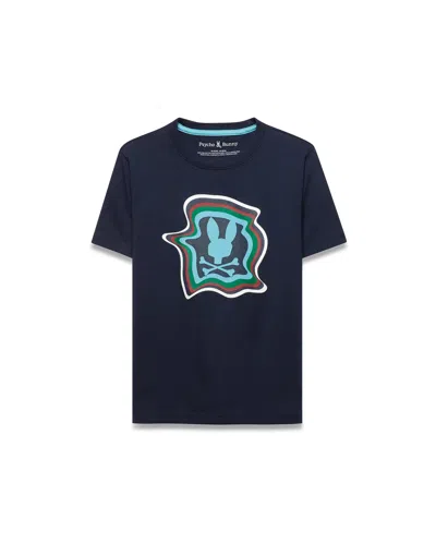 Psycho Bunny Kids' Klaus Graphic Tee In Blue
