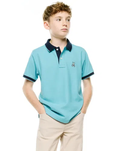 Psycho Bunny Kids' Klaus Pique Polo In Blue