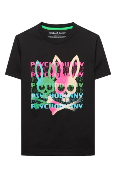 Psycho Bunny Kids' Landon Wordmark Tee In Black