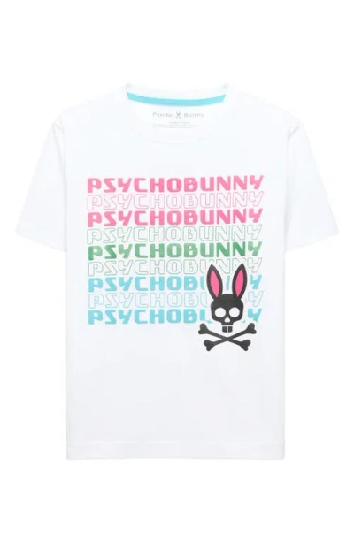 Psycho Bunny Kids' Landon Wordmark Tee In White