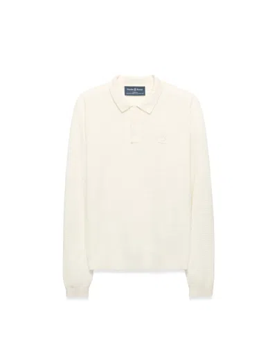 Psycho Bunny Kids' Leroy Longsleeve Knit Polo In White