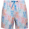 Shop Psycho Bunny Kids' Loa Print Swim Trunks In Micro Chip