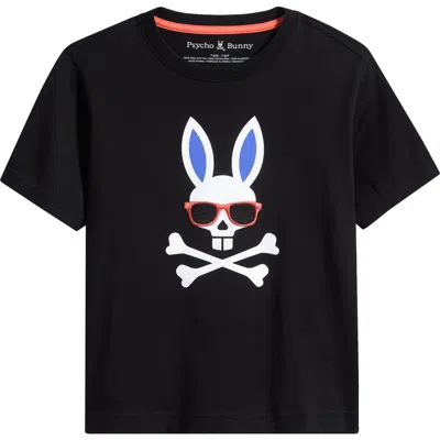 Psycho Bunny Kids' Luca Embroidered Pima Cotton Graphic T-shirt In Blue