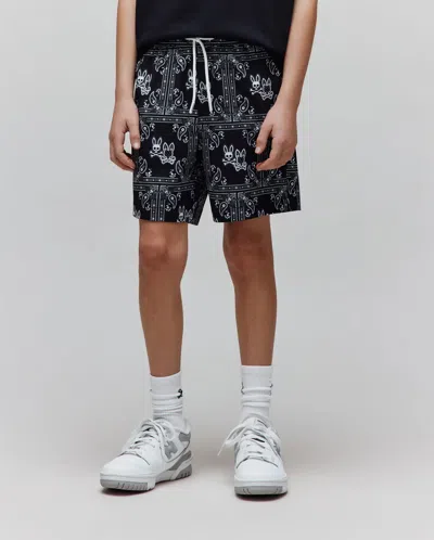 Psycho Bunny Kids Luke Swim Trunk 6" In Black