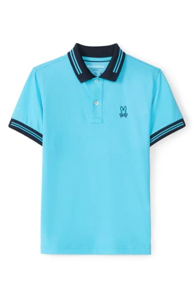 Psycho Bunny Kids' Marshall Tipped Polo In Blue