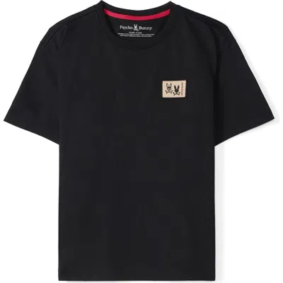 Psycho Bunny Kids' Monroe Cotton Graphic T-shirt In Black