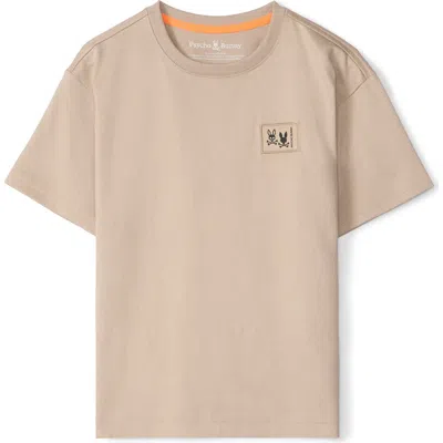 Psycho Bunny Kids' Monroe Cotton Graphic T-shirt In Stone