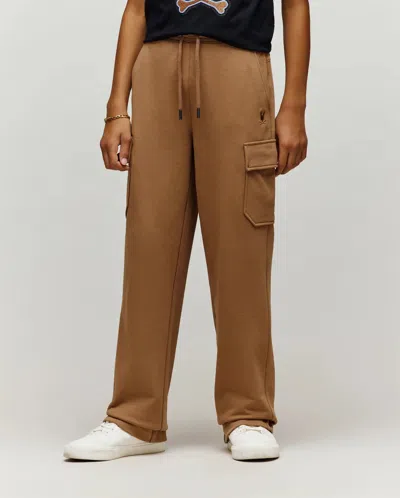Psycho Bunny Kids Nash Cargo Sweatpant In Brown