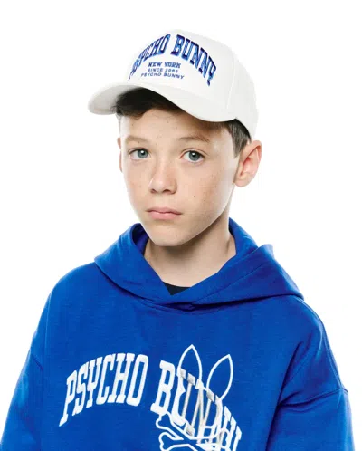 Psycho Bunny Kids Nathaniel A-frame Trucker Cap In 049 Ecru