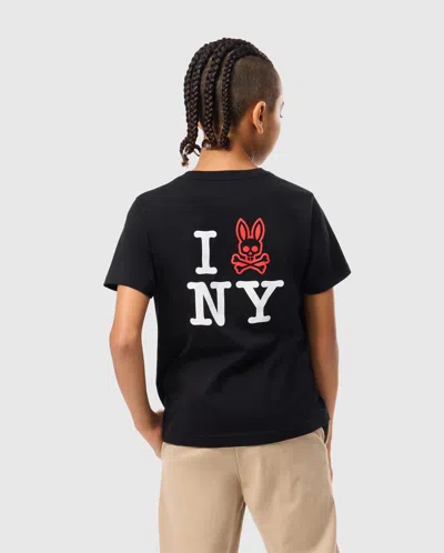 Psycho Bunny Kids New York City Tee In Black