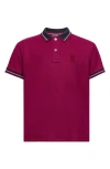 Psycho Bunny Kids' Oak City Piqué Polo In Crimson