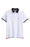 Psycho Bunny Kids' Oak City Piqué Polo In White