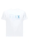 Psycho Bunny Unisex Kids Oceania Embroidered Graphic Tee - Little Kid, Big Kid In White