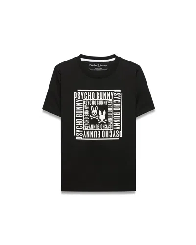 Psycho Bunny Kids' Raj Pima Graphic Tee In Black