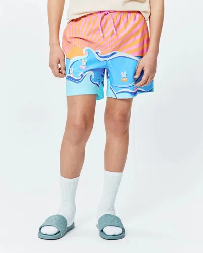 Psycho Bunny Kids Ray Swim Trunk 6" In Multi